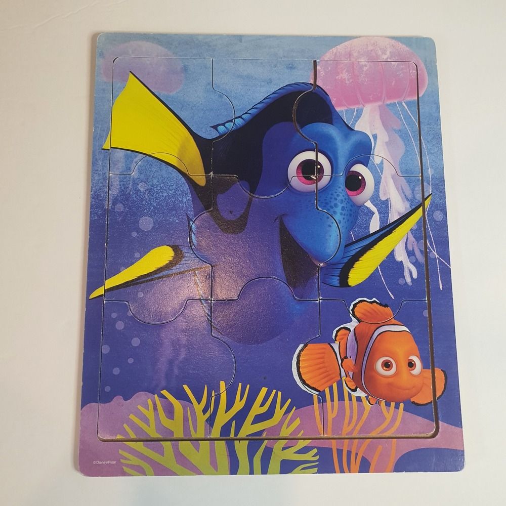 Disney Pixar Finding Dory Nemo‎ Wooden Tray Puzzle 9 Piece Toddler Kids Toy